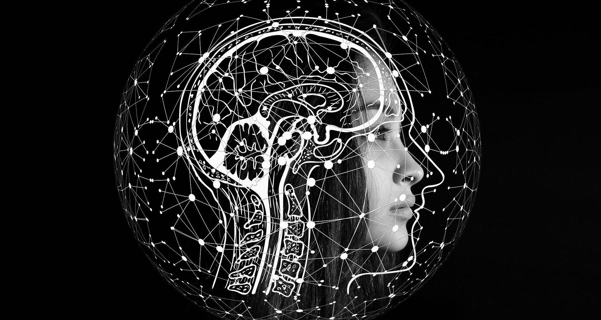 mente umana con intelligenza artificiale