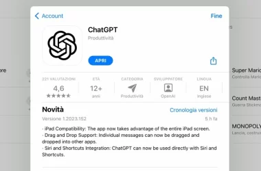 ChatGPT per iPad ora disponibile